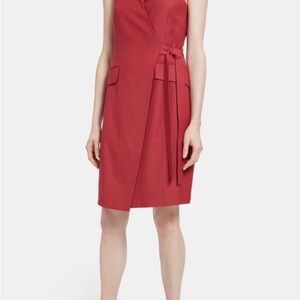 Theory Red Wrap Dress